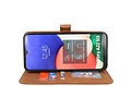 BAOHU Hoesje Geschikt voor Samsung Galaxy A22 5G - Hoesje Book Case Telefoonhoesje - Bruin