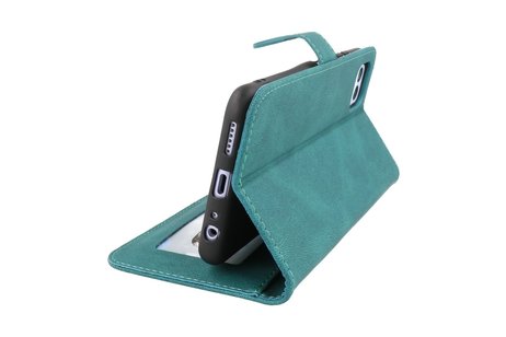 BAOHU Hoesje Geschikt voor Samsung Galaxy A22 5G - Hoesje Book Case Telefoonhoesje - Donker Groen