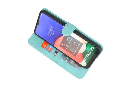 BAOHU Hoesje Geschikt voor Samsung Galaxy A22 5G - Hoesje Book Case Telefoonhoesje - Turquoise