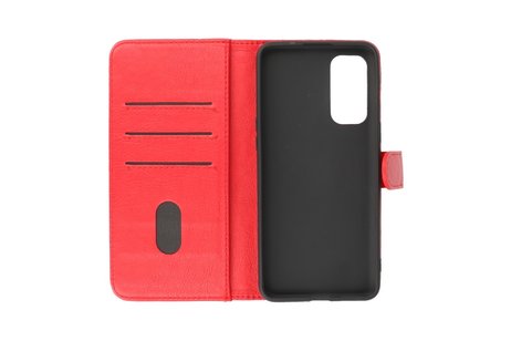 BAOHU Hoesje Geschikt voor OnePlus Nord 2 5G - Kaarthouder Book Case Telefoonhoesje - Rood