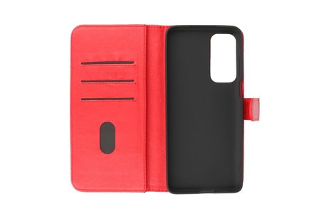 BAOHU Hoesje Geschikt voor Motorola Moto Edge 20 - Kaarthouder Book Case Telefoonhoesje - Rood