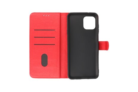 BAOHU Hoesje Geschikt voor Motorola Moto Edge 20 Lite - Kaarthouder Book Case Telefoonhoesje - Rood
