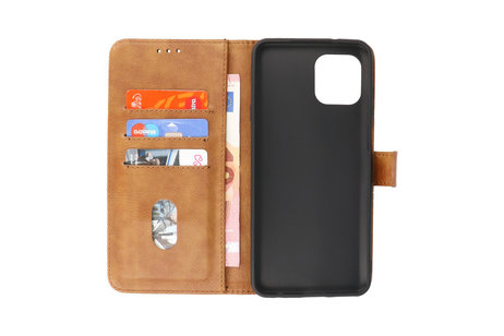 BAOHU Hoesje Geschikt voor Motorola Moto Edge 20 Lite - Kaarthouder Book Case Telefoonhoesje - Bruin