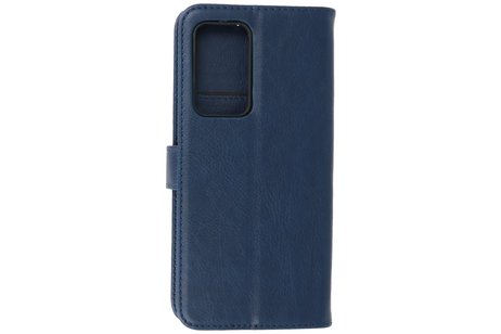 BAOHU Hoesje Geschikt voor Motorola Moto Edge 20 Pro - Kaarthouder Book Case Telefoonhoesje - Navy