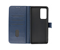 BAOHU Hoesje Geschikt voor Motorola Moto Edge 20 Pro - Kaarthouder Book Case Telefoonhoesje - Navy