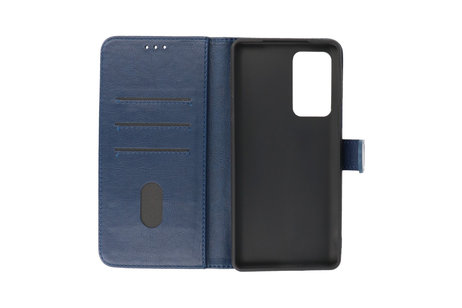 Hoesje Geschikt voor Motorola Moto Edge 20 Pro - Kaarthouder Book Case Telefoonhoesje - Navy