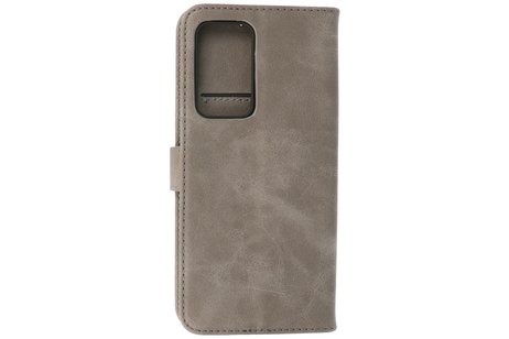 Motorola Moto Edge 20 Pro Hoesje Kaarthouder Book Case Telefoonhoesje Grijs