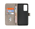 BAOHU Hoesje Geschikt voor Motorola Moto Edge 20 Pro - Kaarthouder Book Case Telefoonhoesje - Grijs