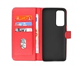 BAOHU Hoesje Geschikt voor Motorola Moto Edge 2021 - Kaarthouder Book Case Telefoonhoesje - Rood