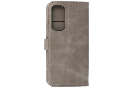 BAOHU Hoesje Geschikt voor Motorola Moto Edge 2021 - Kaarthouder Book Case Telefoonhoesje - Grijs