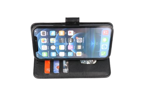 BAOHU Hoesje Geschikt voor iPhone 13 Mini - Kaarthouder Book Case Telefoonhoesje - Zwart