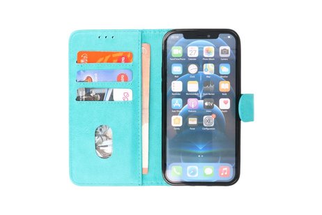 BAOHU Hoesje Geschikt voor iPhone 13 Mini - Kaarthouder Book Case Telefoonhoesje - Groen