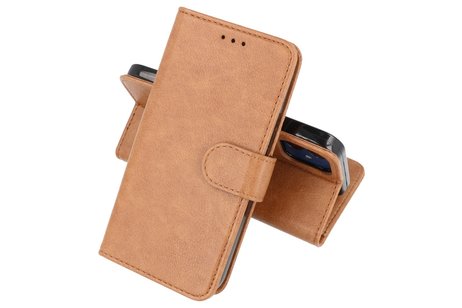 BAOHU Hoesje Geschikt voor iPhone 13 Mini - Kaarthouder Book Case Telefoonhoesje - Bruin