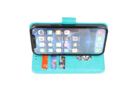 BAOHU Hoesje Geschikt voor iPhone 13 Pro Max - Kaarthouder Book Case Telefoonhoesje - Groen