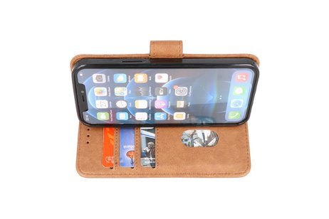 BAOHU Hoesje Geschikt voor iPhone 13 Pro Max - Kaarthouder Book Case Telefoonhoesje - Bruin