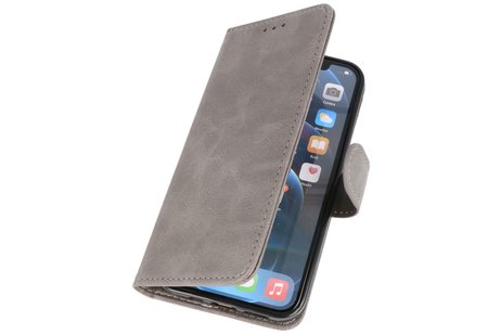 BAOHU Hoesje Geschikt voor iPhone 13 Pro Max - Kaarthouder Book Case Telefoonhoesje - Grijs
