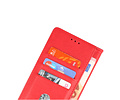 Oppo A74 5G - A93 5G - A54 5G Hoesje Kaarthouder Book Case Telefoonhoesje Rood