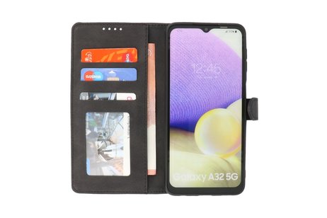 BAOHU Hoesje Geschikt voor Samsung Galaxy A32 5G - Hoesje Book Case Telefoonhoesje - Zwart