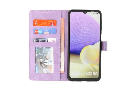 BAOHU Hoesje Geschikt voor Samsung Galaxy A32 5G - Hoesje Book Case Telefoonhoesje - Paars