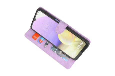 BAOHU Hoesje Geschikt voor Samsung Galaxy A32 5G - Hoesje Book Case Telefoonhoesje - Paars
