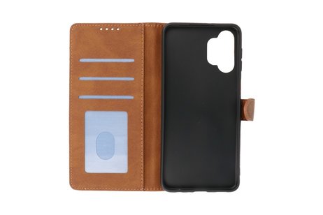 BAOHU Hoesje Geschikt voor Samsung Galaxy A32 5G - Hoesje Book Case Telefoonhoesje - Bruin