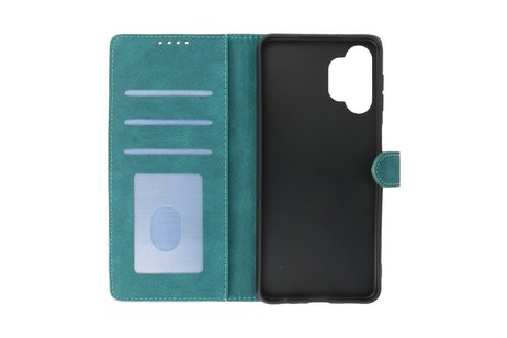 BAOHU Hoesje Geschikt voor Samsung Galaxy A32 5G - Hoesje Book Case Telefoonhoesje - Donker Groen