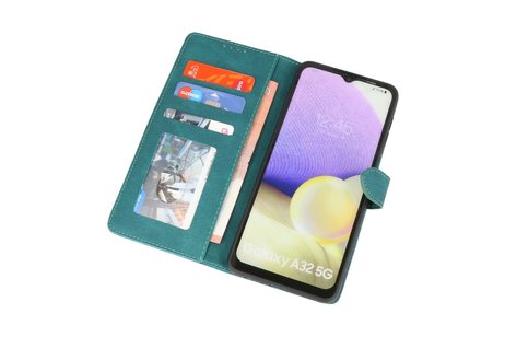 BAOHU Hoesje Geschikt voor Samsung Galaxy A32 5G - Hoesje Book Case Telefoonhoesje - Donker Groen