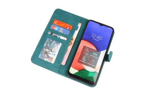 BAOHU Hoesje Geschikt voor Samsung Galaxy A22 4G - Hoesje Book Case Telefoonhoesje - Donker Groen