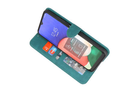 Samsung Galaxy A22 4G Hoesje Book Case Telefoonhoesje Donker Groen