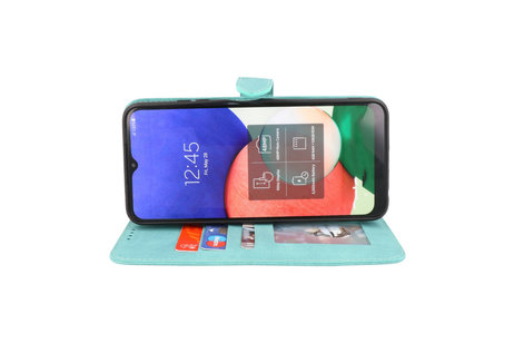 BAOHU Hoesje Geschikt voor Samsung Galaxy A22 4G - Hoesje Book Case Telefoonhoesje - Turquoise