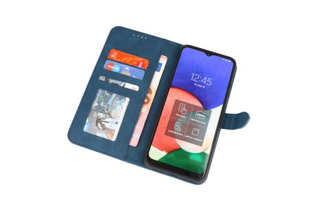 BAOHU Hoesje Geschikt voor Samsung Galaxy A02s - Hoesje Book Case Telefoonhoesje - Blauw