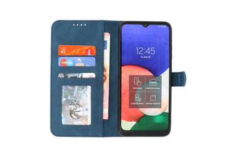 BAOHU Hoesje Geschikt voor Samsung Galaxy A02s - Hoesje Book Case Telefoonhoesje - Blauw