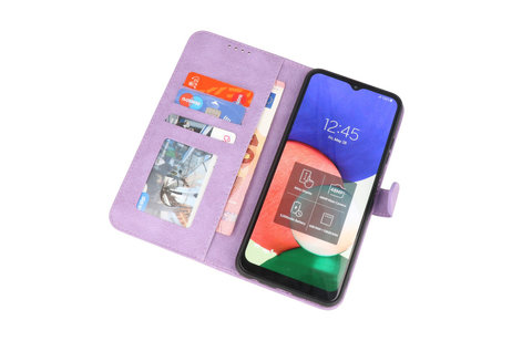 BAOHU Hoesje Geschikt voor Samsung Galaxy A02s - Hoesje Book Case Telefoonhoesje - Paars