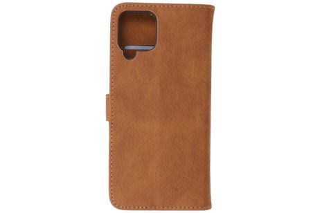 BAOHU Hoesje Geschikt voor Samsung Galaxy A22 4G - Hoesje Book Case Telefoonhoesje - Bruin