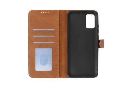 BAOHU Hoesje Geschikt voor Samsung Galaxy A02s - Hoesje Book Case Telefoonhoesje - Bruin