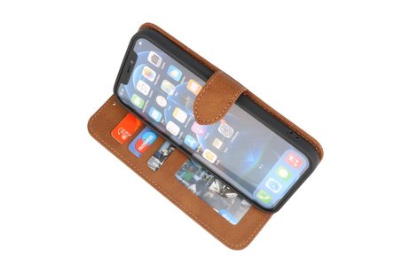 iPhone 13 Hoesje Book Case Telefoonhoesje Bruin