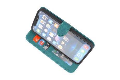 iPhone 13 Hoesje Book Case Telefoonhoesje Donker Groen