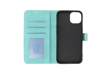 iPhone 13 Hoesje Book Case Telefoonhoesje Turquoise