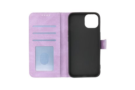 BAOHU Hoesje Geschikt voor iPhone 13 Mini - Hoesje Book Case Telefoonhoesje - Paars