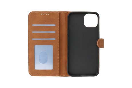 BAOHU Hoesje Geschikt voor iPhone 13 Mini - Hoesje Book Case Telefoonhoesje - Bruin