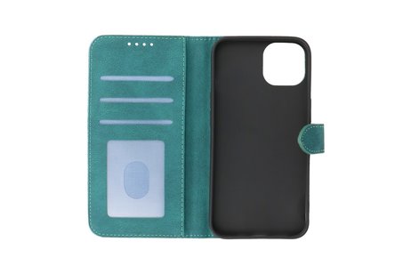 BAOHU Hoesje Geschikt voor iPhone 13 Mini - Hoesje Book Case Telefoonhoesje - Donker Groen
