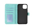 BAOHU Hoesje Geschikt voor iPhone 13 Mini - Hoesje Book Case Telefoonhoesje - Turquoise