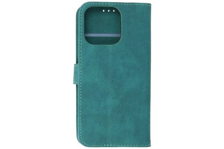 iPhone 13 Pro Hoesje Book Case Telefoonhoesje Donker Groen