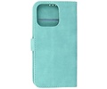 iPhone 13 Pro Hoesje Book Case Telefoonhoesje Turquoise