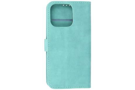 BAOHU Hoesje Geschikt voor iPhone 13 Pro - Hoesje Book Case Telefoonhoesje - Turquoise