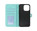 BAOHU Hoesje Geschikt voor iPhone 13 Pro - Hoesje Book Case Telefoonhoesje - Turquoise