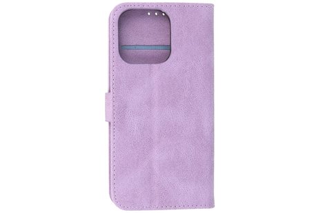 BAOHU Hoesje Geschikt voor iPhone 13 Pro Max - Hoesje Book Case Telefoonhoesje - Paars