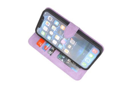 BAOHU Hoesje Geschikt voor iPhone 13 Pro Max - Hoesje Book Case Telefoonhoesje - Paars