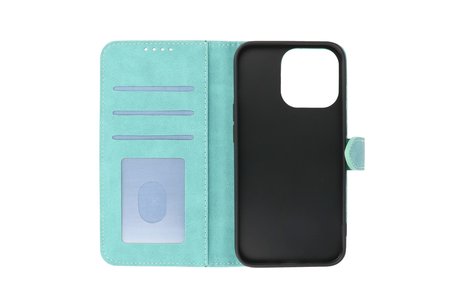 BAOHU Hoesje Geschikt voor iPhone 13 Pro Max - Hoesje Book Case Telefoonhoesje - Turquoise