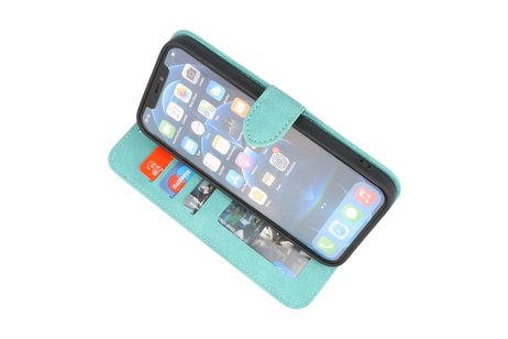 BAOHU Hoesje Geschikt voor iPhone 13 Pro Max - Hoesje Book Case Telefoonhoesje - Turquoise